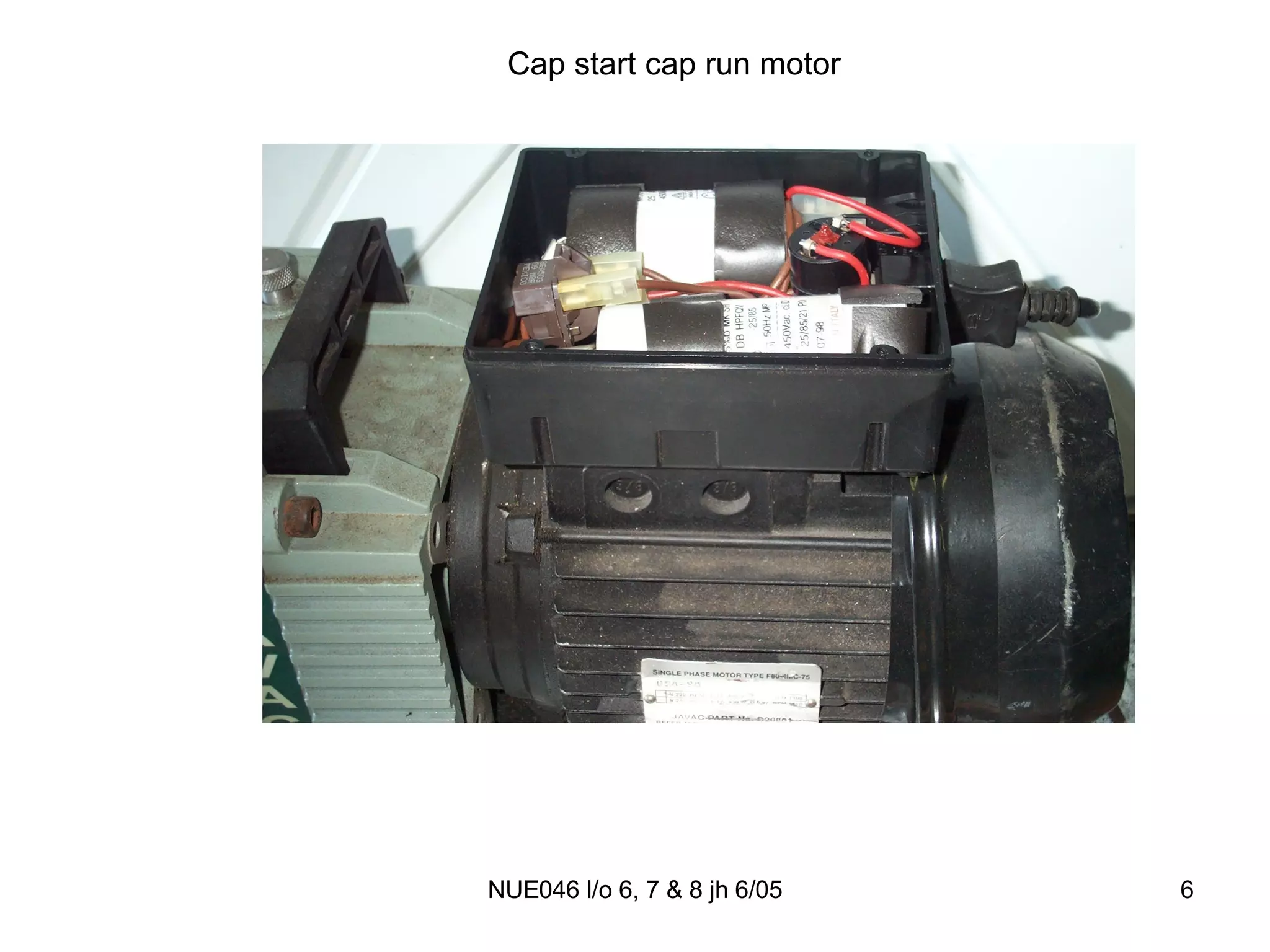 Cap start cap run motor 
