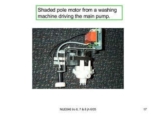 Shaded pole motor from a washing machine driving the main pump. 