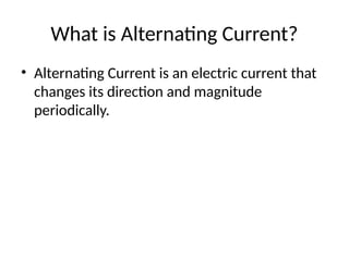 Comprehensive Overview of Alternating Current (AC) Principles and ...