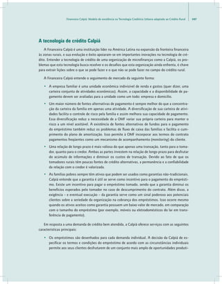 Alternativas de financiamento agropecuário: experiências no Brasil e na América Latina