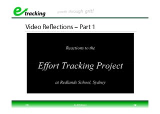 Video Reflections – Part 1
© 2018 www.efforttracking.com 19
 