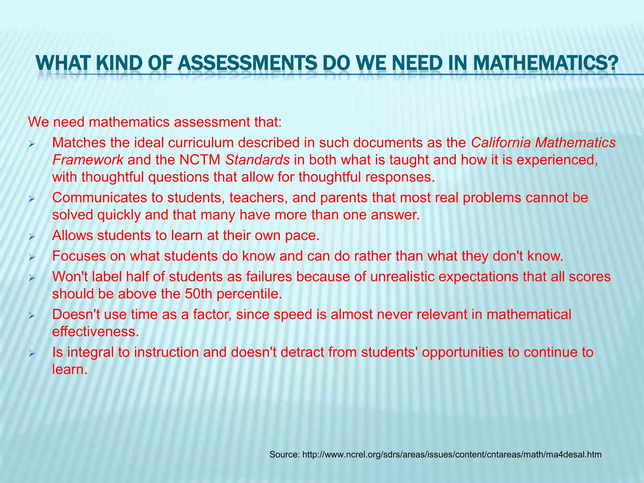 Gives ongoing information on strengths and weaknesses of each student which provides the teacher an opportunity to work with those weaknesses.