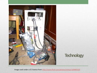 Technology

Image used under a CC licence from http://www.flickr.com/photos/clintjcl/169885320
 