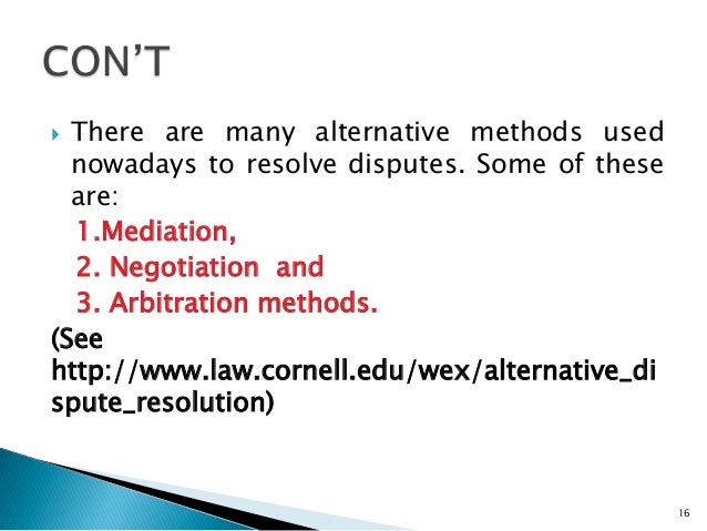alternative dispute resolution alternative dispute resolution