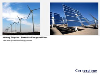 Industry Snapshot: Alternative Energy and Fuels
State of the global market and opportunities
 