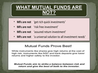WHAT MUTUAL FUNDS ARE
NOT?
 