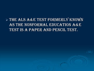 Alternative learning system program | PPTX