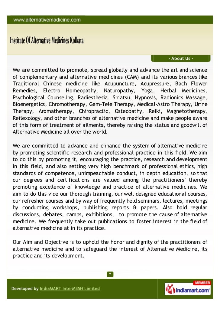 Institute Of Alternative Medicines Kolkata, Kolkata, Alternative