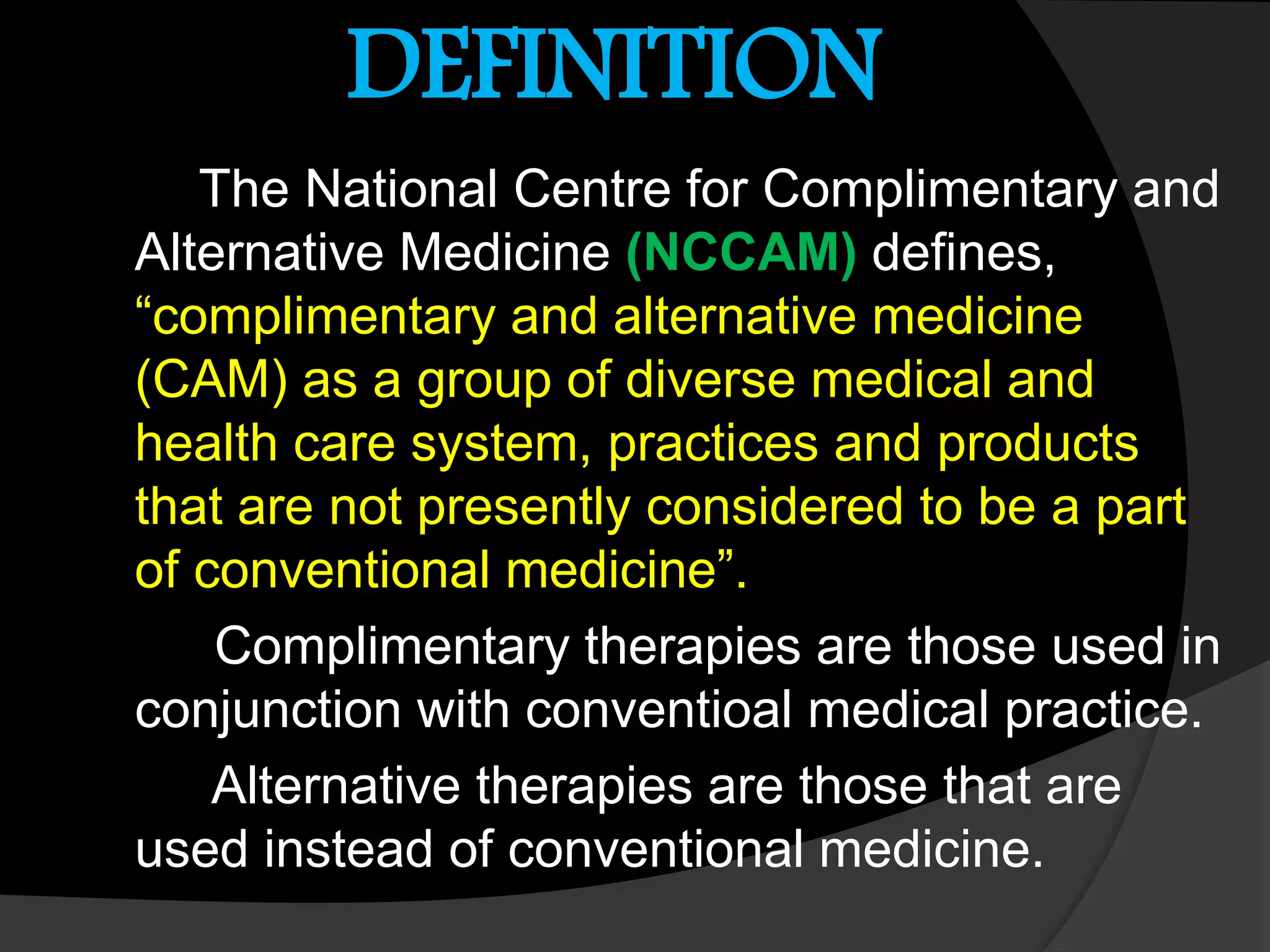 Alternative medical systems in psychiatric nursing | PPTX