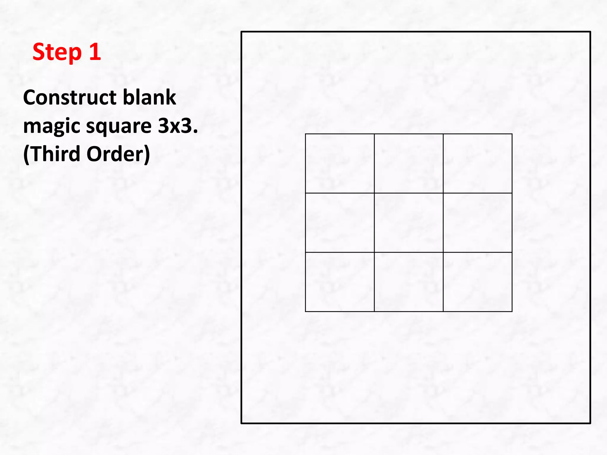 Alternative Method Constructing Magic Square 3x3 ( Third Order ) | PPT