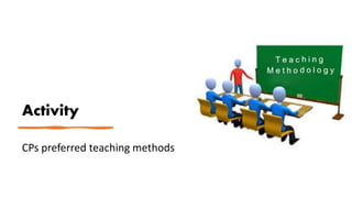 Activity
CPs preferred teaching methods
 