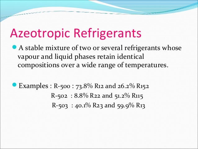 azeotropic refrigerant