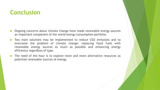 Alternative sources of green energy | PPTX