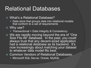 Alternatives to Relational Databases | PPT