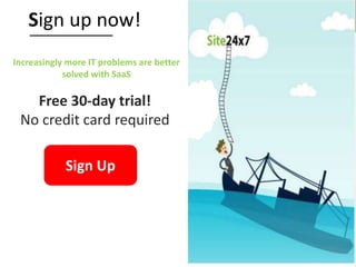 Increasingly more IT problems are better
solved with SaaS
Free 30-day trial!
No credit card required
Sign Up
Sign up now!
 