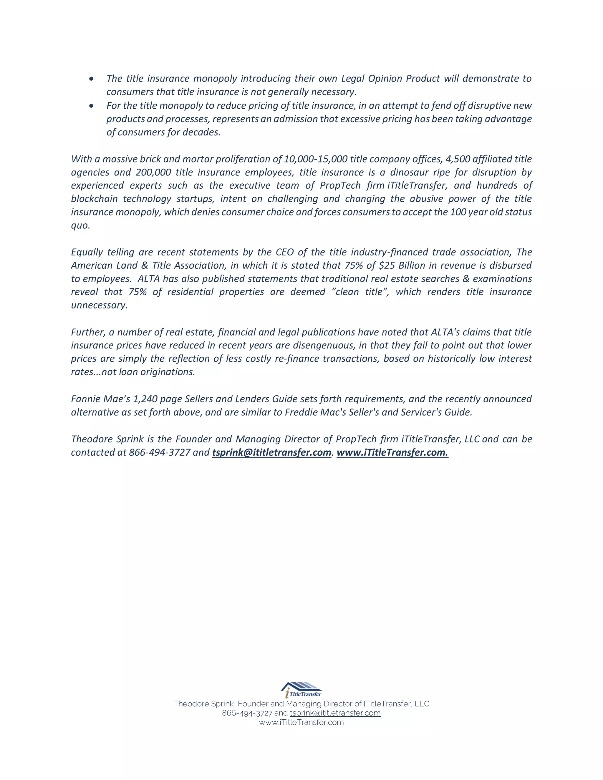 iTitleTransfer Introduces Attorney Opinion Letter Closing Platform