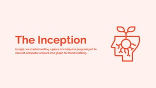 The Inception
In 1997, we started writing a piece of computer program just to
convert computer artwork into graph for hand knotting.
 