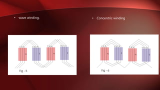 • wave winding. • Concentric winding
 