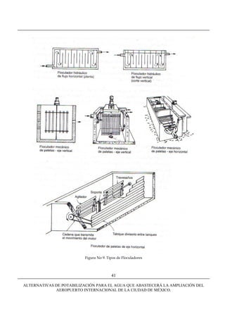 Figura No 9. Tipos de Floculadores



                                         41

ALTERNATIVAS DE POTABILIZACIÓN PARA EL AGUA QUE ABASTECERÁ LA AMPLIACIÓN DEL
             AEROPUERTO INTERNACIONAL DE LA CIUDAD DE MÉXICO.
 