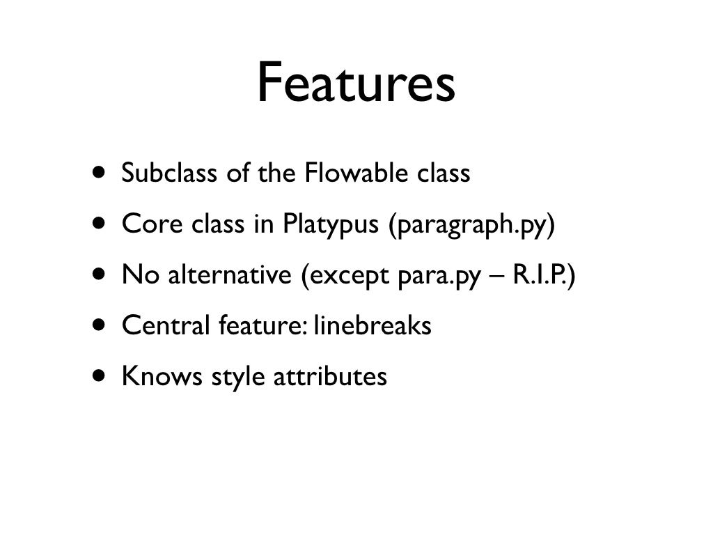 ReportLab Paragraphs Reloaded EuroPython 2008