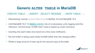 Mariadb Drop Table ALTER TABLE Improvements in MariaDB Server | PDF