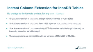 ALTER TABLE Improvements in MariaDB Server | PDF