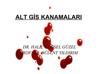 ALT GİS KANAMALARI
DR. HALİL GÖKSEL GÜZEL
PROF. DR. BÜLENT YILDIRIM
 