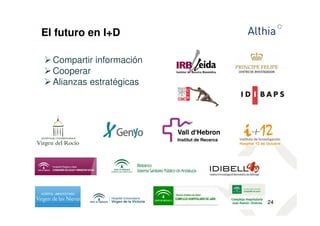 El futuro en I+D 
24 
Compartir información 
Cooperar 
Alianzas estratégicas 
 