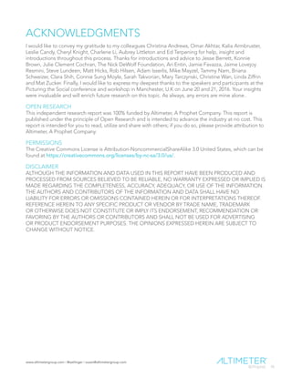 www.altimetergroup.com | @setlinger | susan@altimetergroup.com
35
ACKNOWLEDGMENTS
I would like to convey my gratitude to my colleagues Christina Andrews, Omar Akhtar, Kalia Armbruster,
Leslie Candy, Cheryl Knight, Charlene Li, Aubrey Littleton and Ed Terpening for help, insight and
introductions throughout this process. Thanks for introductions and advice to Jesse Berrett, Konnie
Brown, Julie Clement Cochran, The Nick DeWolf Foundation, Ari Entin, Jamie Favazza, Jaime Lovejoy
Resmini, Steve Lundeen, Matt Hicks, Rob Hilsen, Adam Isserlis, Mike Mayzel, Tammy Nam, Briana
Schweizer, Clara Shih, Connie Sung Moyle, Sarah Takvorian, Mary Tarczynski, Christine Wan, Linda Ziffrin
and Mat Zucker. Finally, I would like to express my deepest thanks to the speakers and participants at the
Picturing the Social conference and workshop in Manchester, U.K on June 20 and 21, 2016. Your insights
were invaluable and will enrich future research on this topic. As always, any errors are mine alone..
OPEN RESEARCH
This independent research report was 100% funded by Altimeter, A Prophet Company. This report is
published under the principle of Open Research and is intended to advance the industry at no cost. This
report is intended for you to read, utilize and share with others; if you do so, please provide attribution to
Altimeter, A Prophet Company.
PERMISSIONS
The Creative Commons License is Attribution-NoncommercialShareAlike 3.0 United States, which can be
found at https://creativecommons.org/licenses/by-nc-sa/3.0/us/.
DISCLAIMER
ALTHOUGH THE INFORMATION AND DATA USED IN THIS REPORT HAVE BEEN PRODUCED AND
PROCESSED FROM SOURCES BELIEVED TO BE RELIABLE, NO WARRANTY EXPRESSED OR IMPLIED IS
MADE REGARDING THE COMPLETENESS, ACCURACY, ADEQUACY, OR USE OF THE INFORMATION.
THE AUTHORS AND CONTRIBUTORS OF THE INFORMATION AND DATA SHALL HAVE NO
LIABILITY FOR ERRORS OR OMISSIONS CONTAINED HEREIN OR FOR INTERPRETATIONS THEREOF.
REFERENCE HEREIN TO ANY SPECIFIC PRODUCT OR VENDOR BY TRADE NAME, TRADEMARK
OR OTHERWISE DOES NOT CONSTITUTE OR IMPLY ITS ENDORSEMENT, RECOMMENDATION OR
FAVORING BY THE AUTHORS OR CONTRIBUTORS AND SHALL NOT BE USED FOR ADVERTISING
OR PRODUCT ENDORSEMENT PURPOSES. THE OPINIONS EXPRESSED HEREIN ARE SUBJECT TO
CHANGE WITHOUT NOTICE.
 