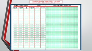 ANOTACIÓN DE LIBRETA DE CAMPO
 
