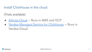 Altinity Quickstart for ClickHouse | PPT