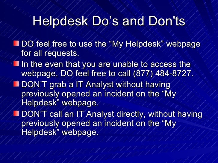 Altiris My Helpdesk Console Training