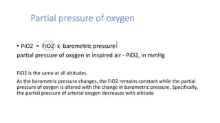 Pio2 Vs Fio2 cardiovascular disease in Altitude and cold weather | PPTX
