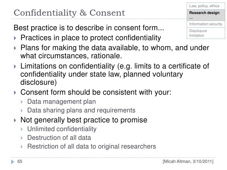 Managing Confidential Information in Research