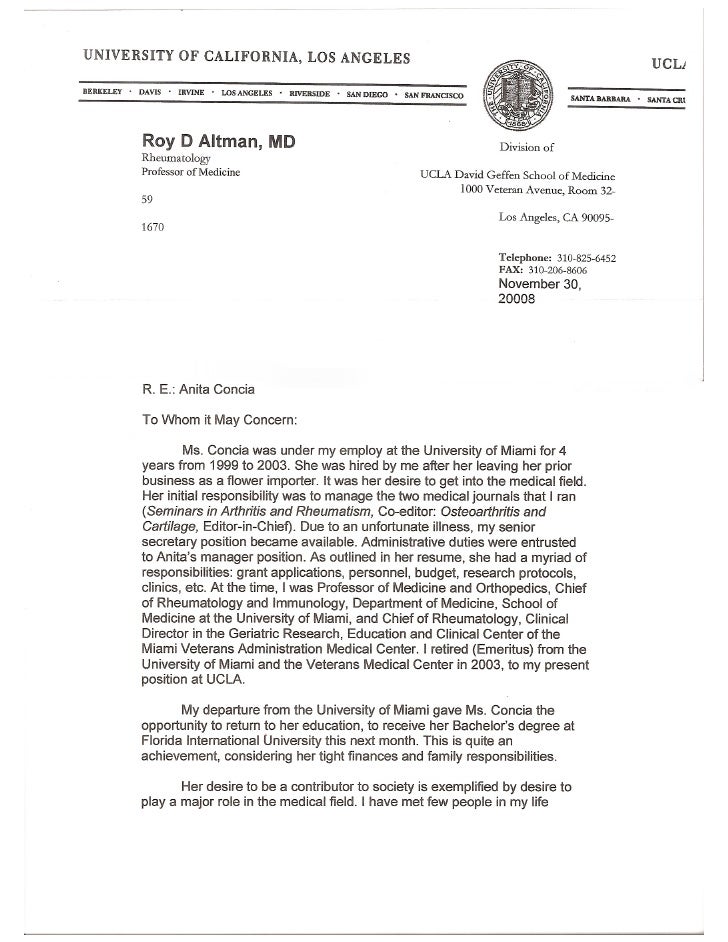 letter of recommendation from a doctor