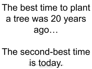 State of the Art Informatics for Research Reproducibility,
Reliability, and Reuse
The best time to plant
a tree was 20 years
ago…
The second-best time
is today.
 