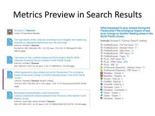 Metrics Preview in Search Results  