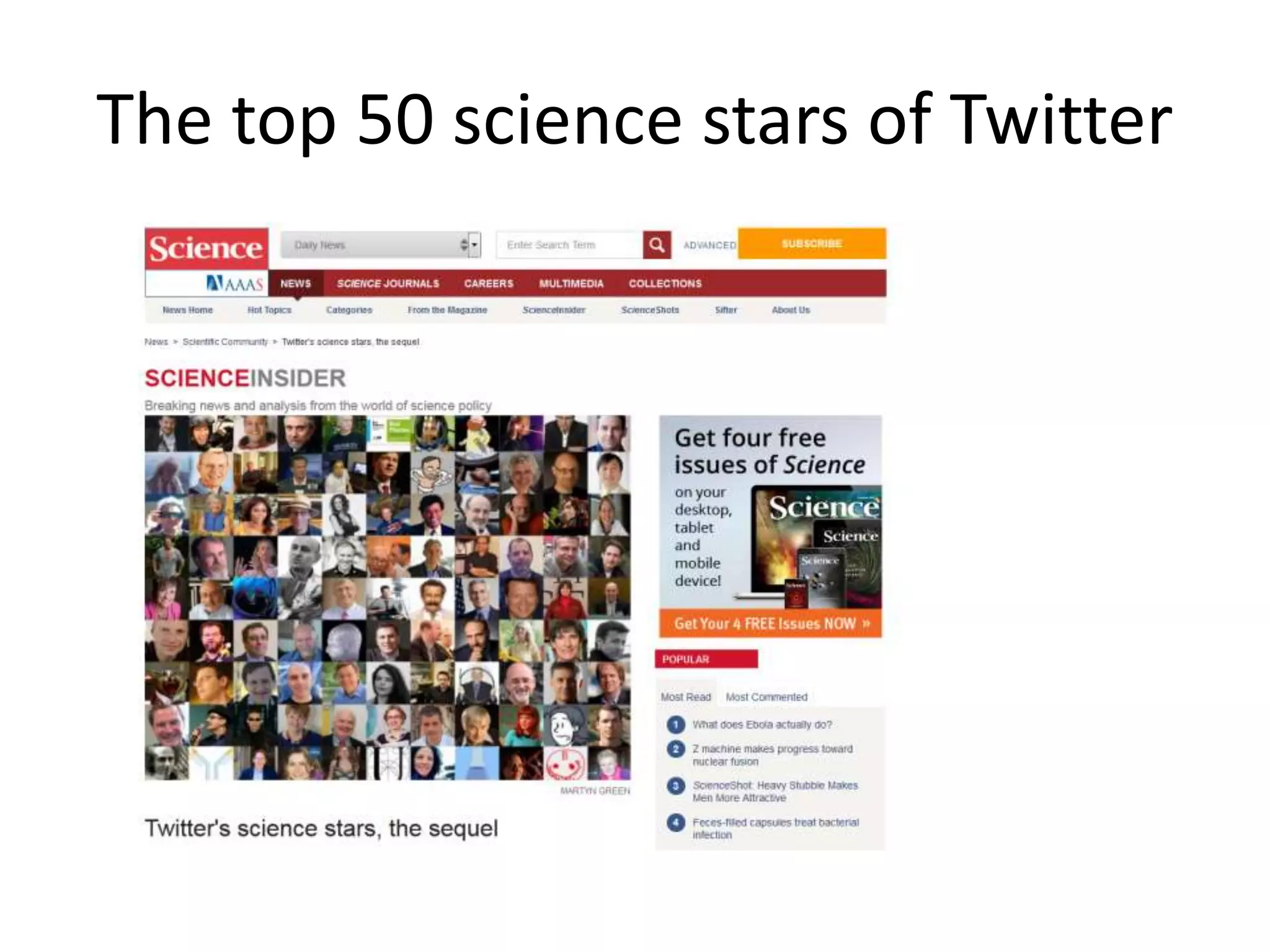 The top 50 science stars of Twitter 
 