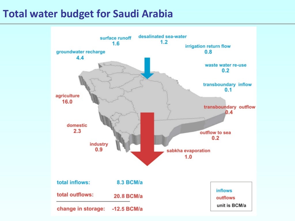 Total water budget for Saudi