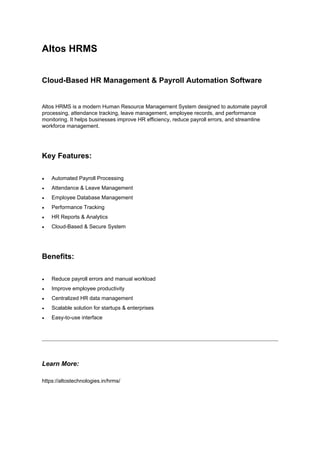 Complete Guide to HRMS Software for Modern Businesses | PDF