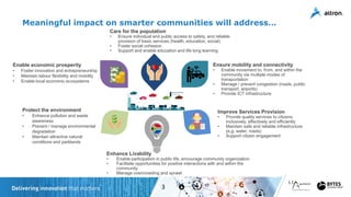 3
11
Meaningful impact on smarter communities will address…
Improve Services Provision
• Provide quality services to citiz...