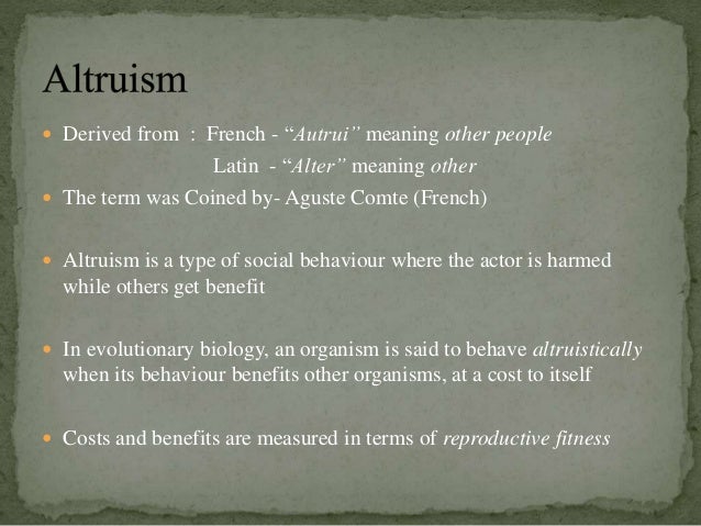 Altruism and evolution