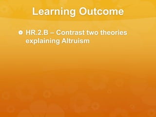 Altruism Theories
