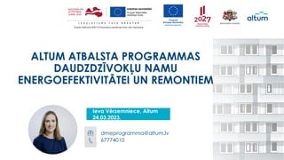 Altum programma Riga apartment lift upgrade Efficiency and Accessibility Upgrades