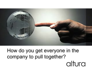 How do you get everyone in the
company to pull together?
 