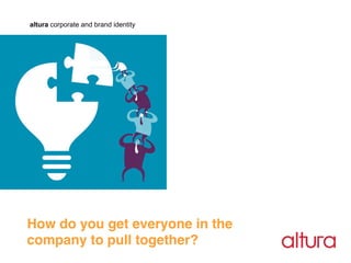 altura corporate and brand identity




How do you get everyone in the !
company to pull together?!
 