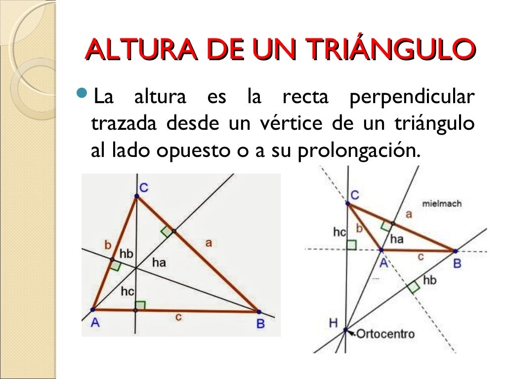 La altura y el ortocentro de un triángulo