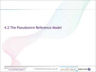 73 | MPLS-based Metro Ethernet Networks, January 2010
4.2 The Pseudowire Reference Model
 