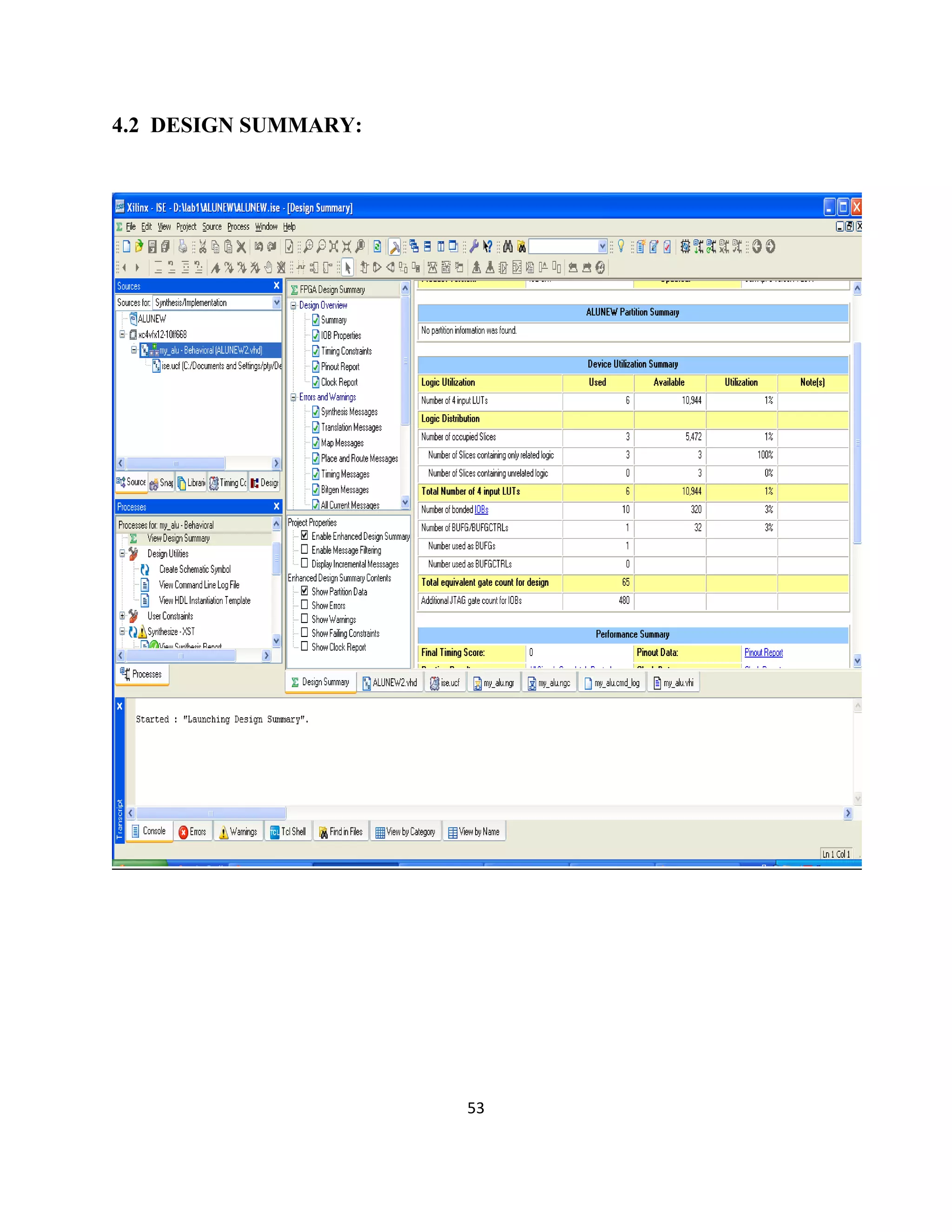 4.2 DESIGN SUMMARY:

53

 