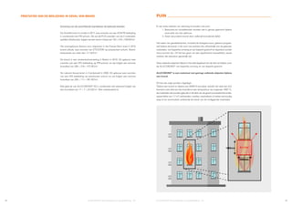 18 19
ALUCOBOND®
Brandveiligheid van gevelbekleding  NL
ALUCOBOND®
Brandveiligheid van gevelbekleding  NL
Er zijn twee redenen om rekening te houden met puin:
	 1. 
Bewoners en nooddiensten worden niet in gevaar gebracht tijdens
evacuatie van een gebouw
	 2. 
Geen secundaire brand door vallende brandende delen
Het vallen van gevelelementen, inclusief de draagstructuur, gebeurt progres-
sief tijdens de brand, in de vorm van stukken die, afhankelijk van de gekozen
materialen, van beperkte omvang en van beperkt gewicht en daardoor zonder
risico kunnen zijn. Of het kan gaan om een significante hoeveelheid, zware
stukken die daardoor gevaarlijk zijn.
Deze vallende objecten blijven in het afdrukgebied van de vlam en blijven voor
de ALUCOBOND®
van beperkte omvang en van beperkt gewicht.
ALUCOBOND®
is een materiaal met geringe vallende objecten tijdens
een brand.
Dit kan als volgt worden uitgelegd:
Tijdens een brand en tijdens een BS8414-simulatie, bereikt het deel dat zich
bevindt in een latei van een brandbron een temperatuur van ongeveer 1000 °C,
de materialen die worden gebruikt in dit deel van de gevel (voorbeeld hieronder:
oppervlakte van 1,7 m2
) verbranden, smelten, exploderen of zetten eenvoudig
weg uit en veroorzaken zodoende de breuk van de omliggende materialen.
Schatting van de verschillende brandlasten bij bekende branden
De Grenfell-toren in Londen in 2017, was voorzien van een ACM PE bekleding
in combinatie met PIR-schuim. Als we de PCS-waarden van de 2 materialen
optellen (hierboven), krijgen we een enorm totaal van 123 + 216 = 339 MJ/m2
.
Het woongebouw Adoma voor migranten in het Franse Dijon waar in 2010
brand uitbrak, was voorzien van ETICS/EWI op polystyreen schuim. Brand-
lastwaarde van meer dan 111 MJ/m2
.
De brand in een studentenhuisvesting in Bolton in 2019. Dit gebouw was
voorzien van een HPL-bekleding op PIR-schuim, en we krijgen een enorme
brandlast van 256 + 216 = 472 MJ/m2
.
De Lakanal House-toren in Camberwell in 2009. Dit gebouw was voorzien
van een HPL-bekleding op polystyreen schuim en we krijgen een enorme
brandlast van 256 + 111 = 367 MJ/m2
.
Met gebruik van ALUCOBOND®
A2 in combinatie met steenwol krijgen we
een brandlast van 17 + 7 = 24 MJ/m2
. Wat onbeduidend is.
PRESTATIES VAN DE BEKLEDING IN GEVAL VAN BRAND PUIN
 